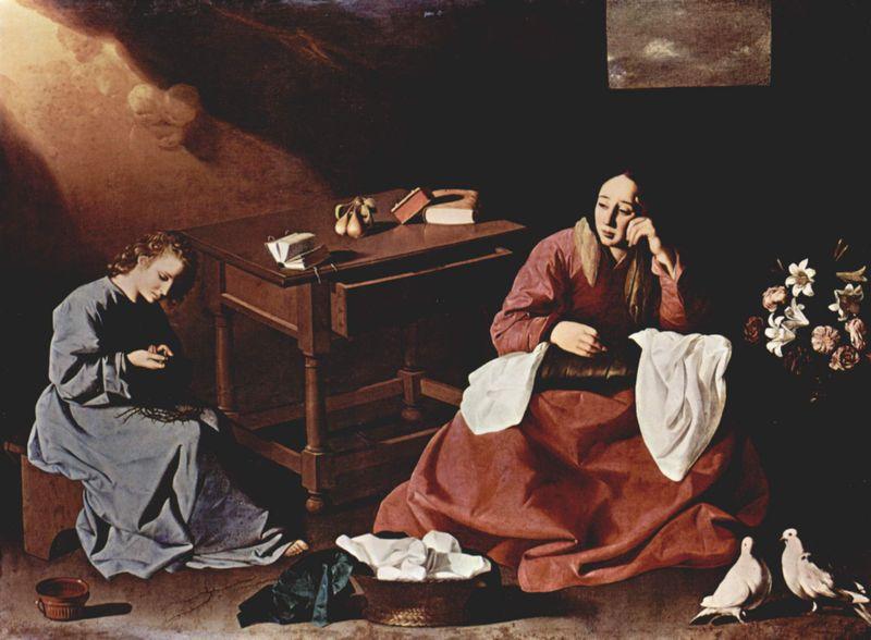 Francisco de Zurbaran Kontemplation des Jesusknaben uber die Dornenkrone